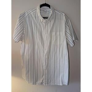 Sonoma Goods For Life Shirt Mens Size XXL White Striped Casual Short Sleeve